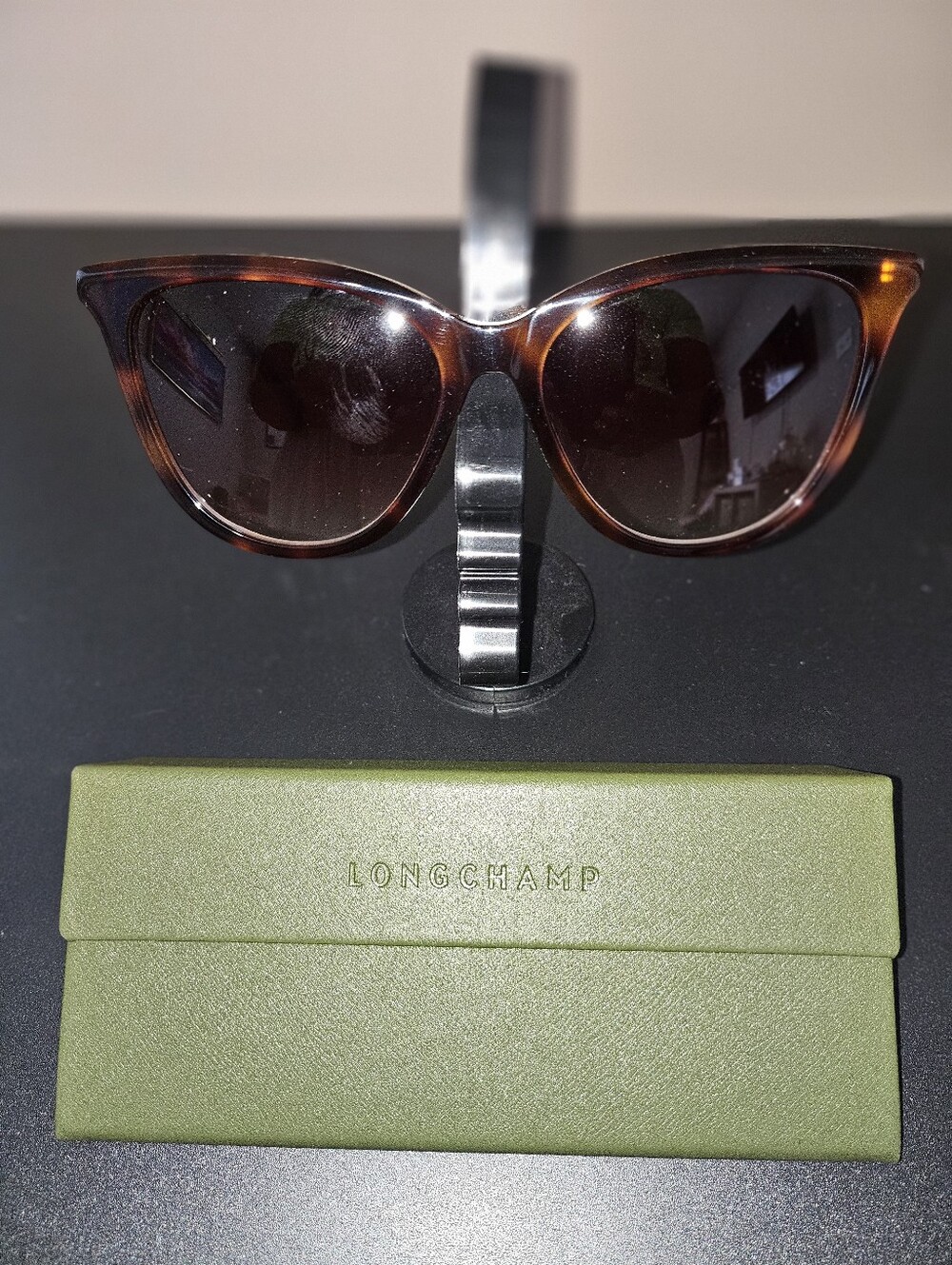 Longchamp Tortoiseshell Cat-Eye Sunglasses - Dark Brown Lenses